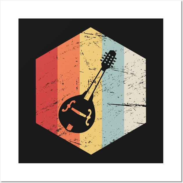 Retro Vintage Mandolin Icon Wall Art by MeatMan